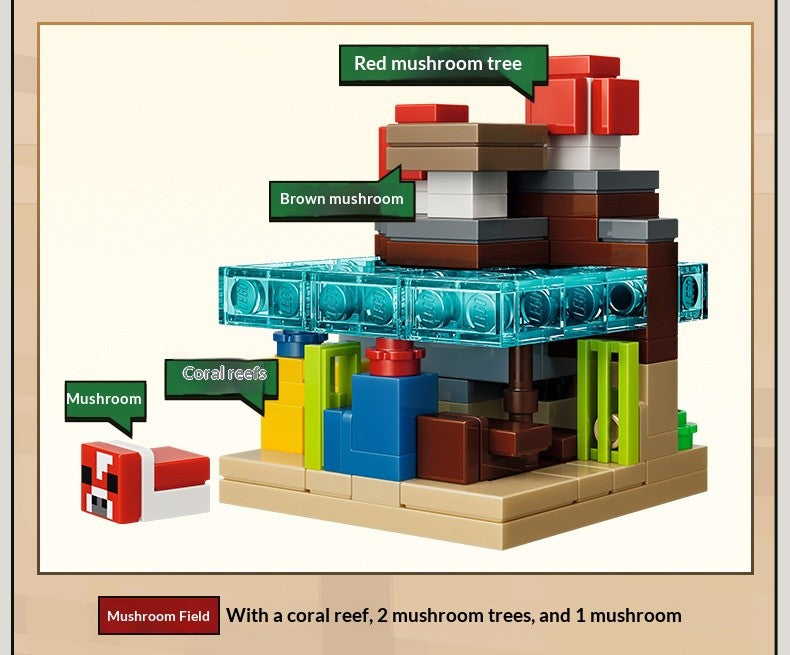Blocos de Montar Lego My World Série 21589 Mini bioma brinquedo de montar de blocos para meninos e meninas presente infantil