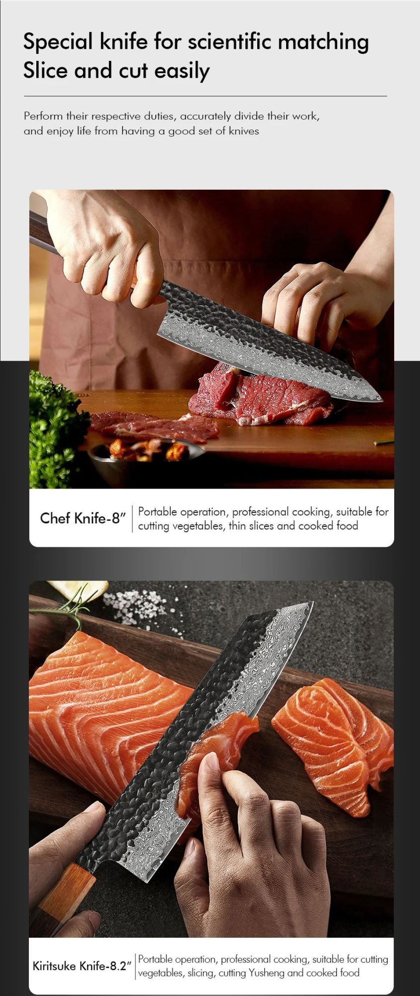 TURWHO 1-5PCS Kitchen Knives Set Hand Forged Damascus Steel Japanese Handmade Chef Knife Cleaver Santoku Utility Cooking Tools