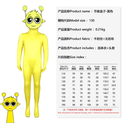 In-Stock Sprunki Incredibox Cosplay Costume - Halloween Stage Performance Bodysuit