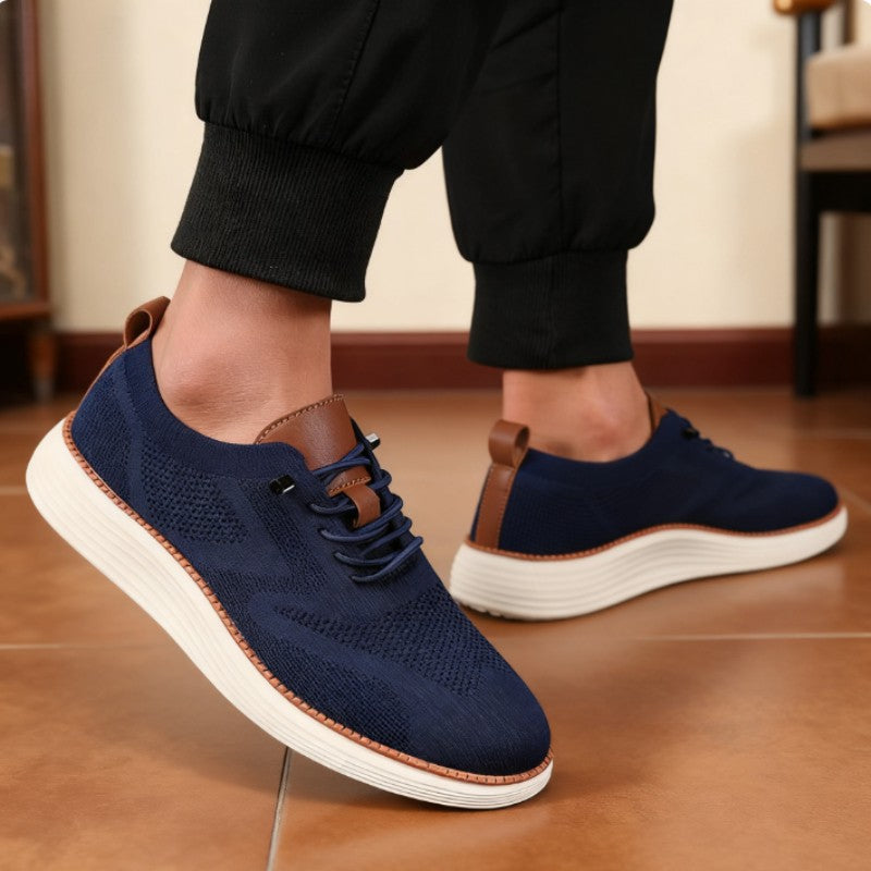 Tênis Masculino Casual para Caminhada, Tênis de Malha Respirável, Sucesso de Vendas, Leve, Antiderrapante, Plano, de Amarrar, para Corrida