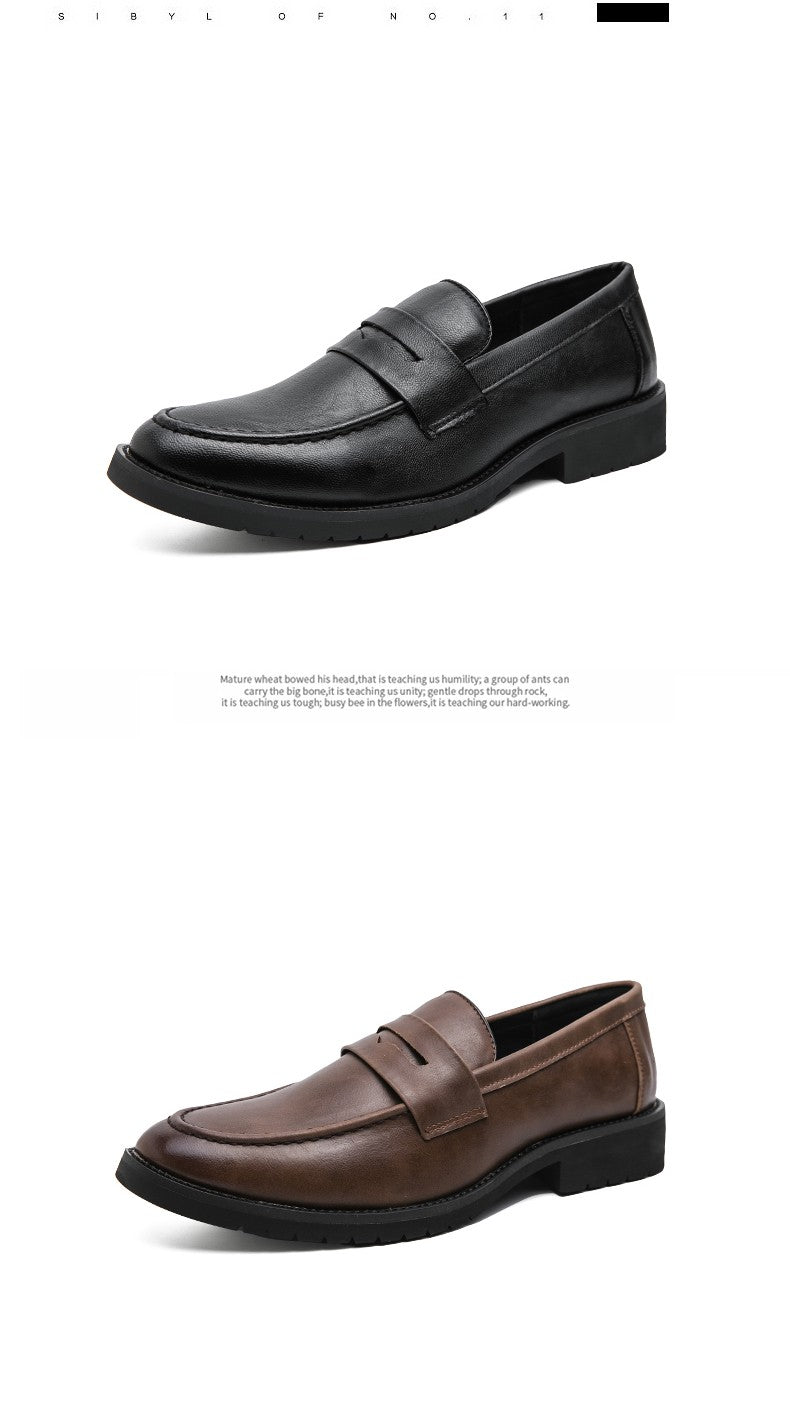 Trend Casual Business Shoes Men Retro Men's Dress Shoes High Quality Office Leather Loafers Man Social Leather Shoes Male