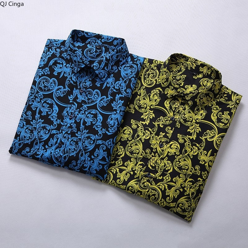 New Summer Men's Short-sleeved Printed Shirts, Turn-down Collar Single-breasted Hawaiian/vacation Shirt, Asian Sizes M-7XL.