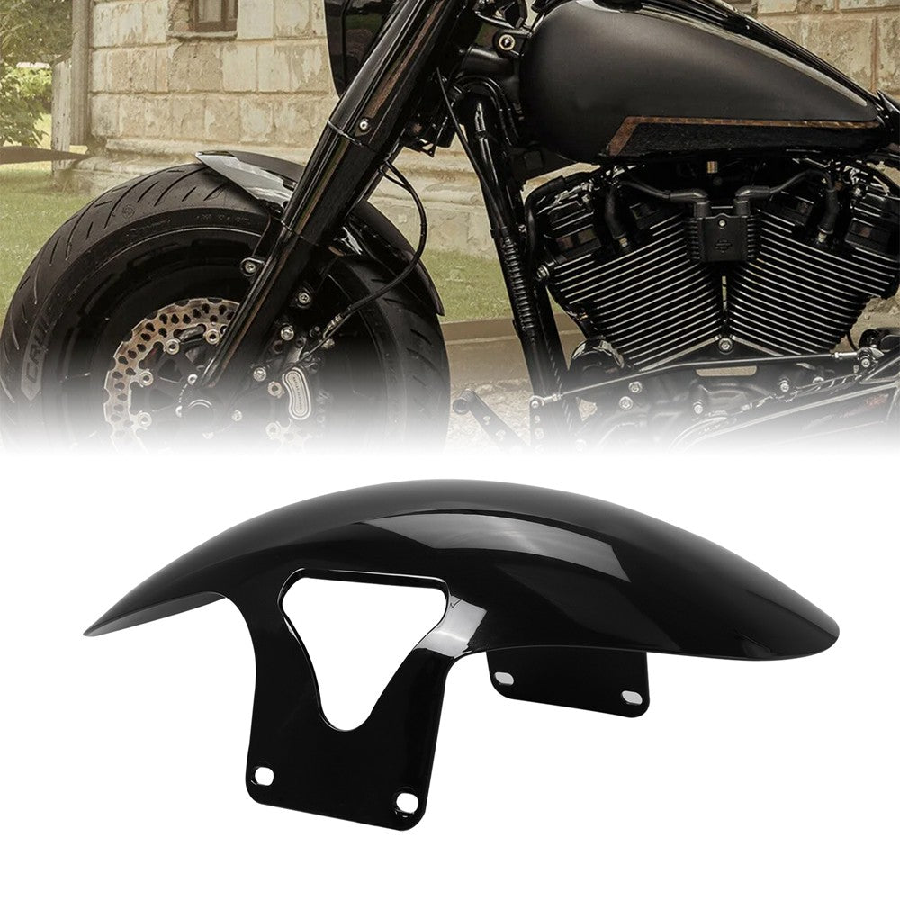 Para-lama Dianteiro Preto Brilhante Para Harley Softail M8 Fatboy FLFBS FLFB 2018-2022