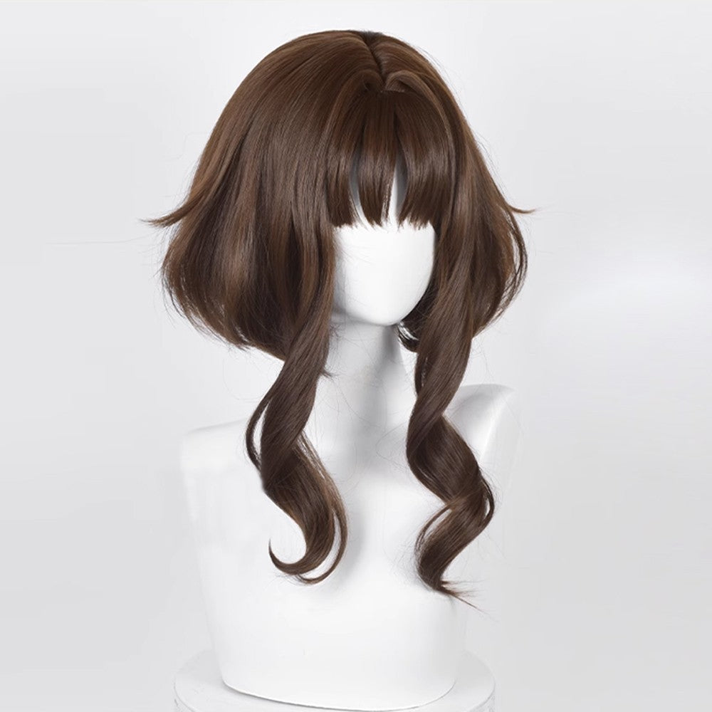 Peruca Curta Lisa Sintética Marrom Anime Jogo Cosplay Fofa Resistente ao Calor Estilo Cabeça de Medusa para Festas Diárias