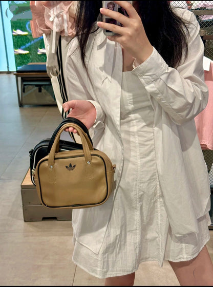 Clover men's and women's fashionable contrasting small square bags, sports single shoulder hand-held crossbody bags