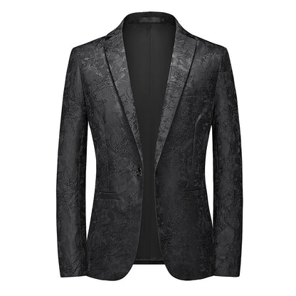 Summer and Autumn New Men Rose Suit Jacket Black White Fashion Male Business Wedding Party Dress Blazer Coat Large Size 6XL