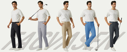 TACVASEN Golf Pants Men Stretch Lightweight Quick Dry Work Pants Waterproof Flat Front Dress Pants with 5 Pockets 30"/32"/34";;VERDADEIRO;;"Dark Grey,40W-32L