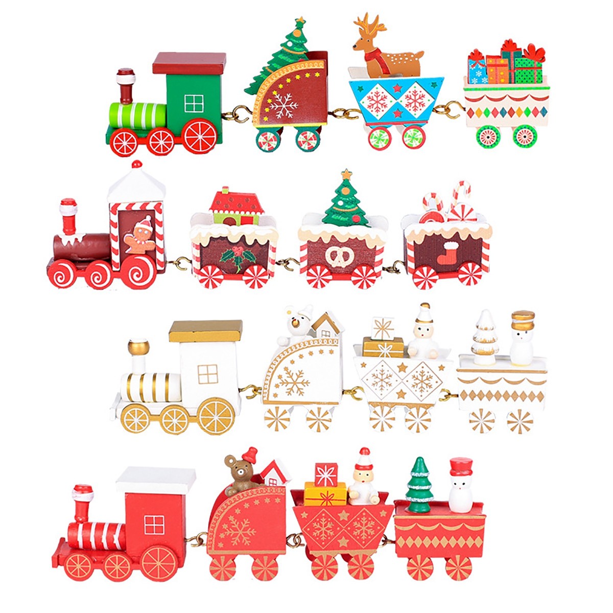 Wooden/Plastic Train Christmas Ornament Merry Christmas Decoration For Home 2025 Xmas Gifts Noel Natal Navidad New Year 2026