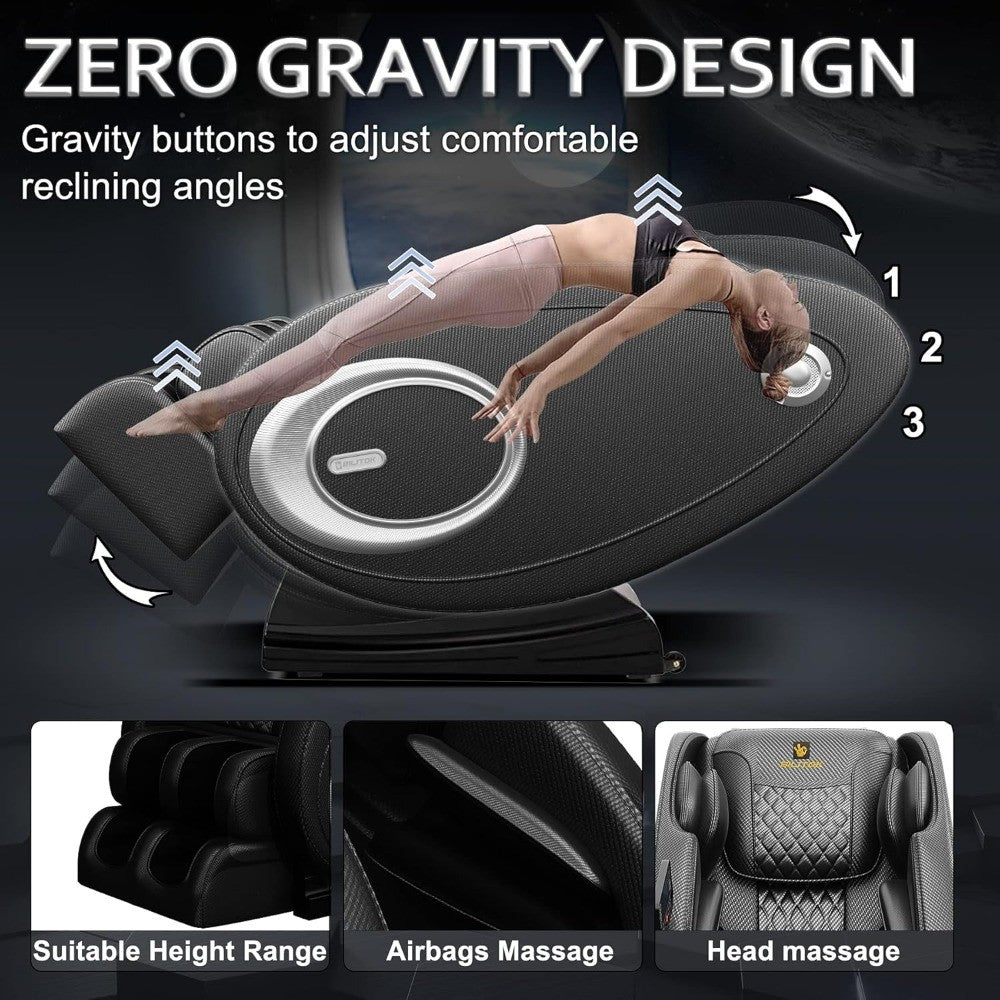 Massage Chair Full Body, Zero Gravity Massage Chair with 8 Fix Rollers, Foot Massage, Heating, Auto Modes, Full Body Airbag, Tou