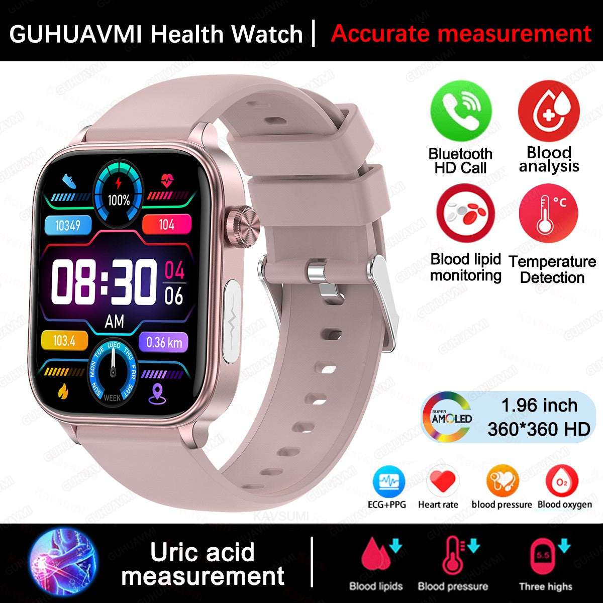 2025 Novo Para XIAOMI ECG+PPG Gordura Sanguínea Ácido Úrico Saúde Smartwatch Masculino Feminino Frequência Cardíaca Pressão Arterial Chamada Bluetooth Relógio Inteligente