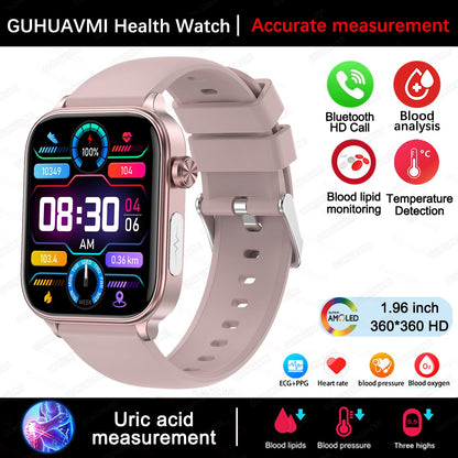 2025 Novo Para XIAOMI ECG+PPG Gordura Sanguínea Ácido Úrico Saúde Smartwatch Masculino Feminino Frequência Cardíaca Pressão Arterial Chamada Bluetooth Relógio Inteligente