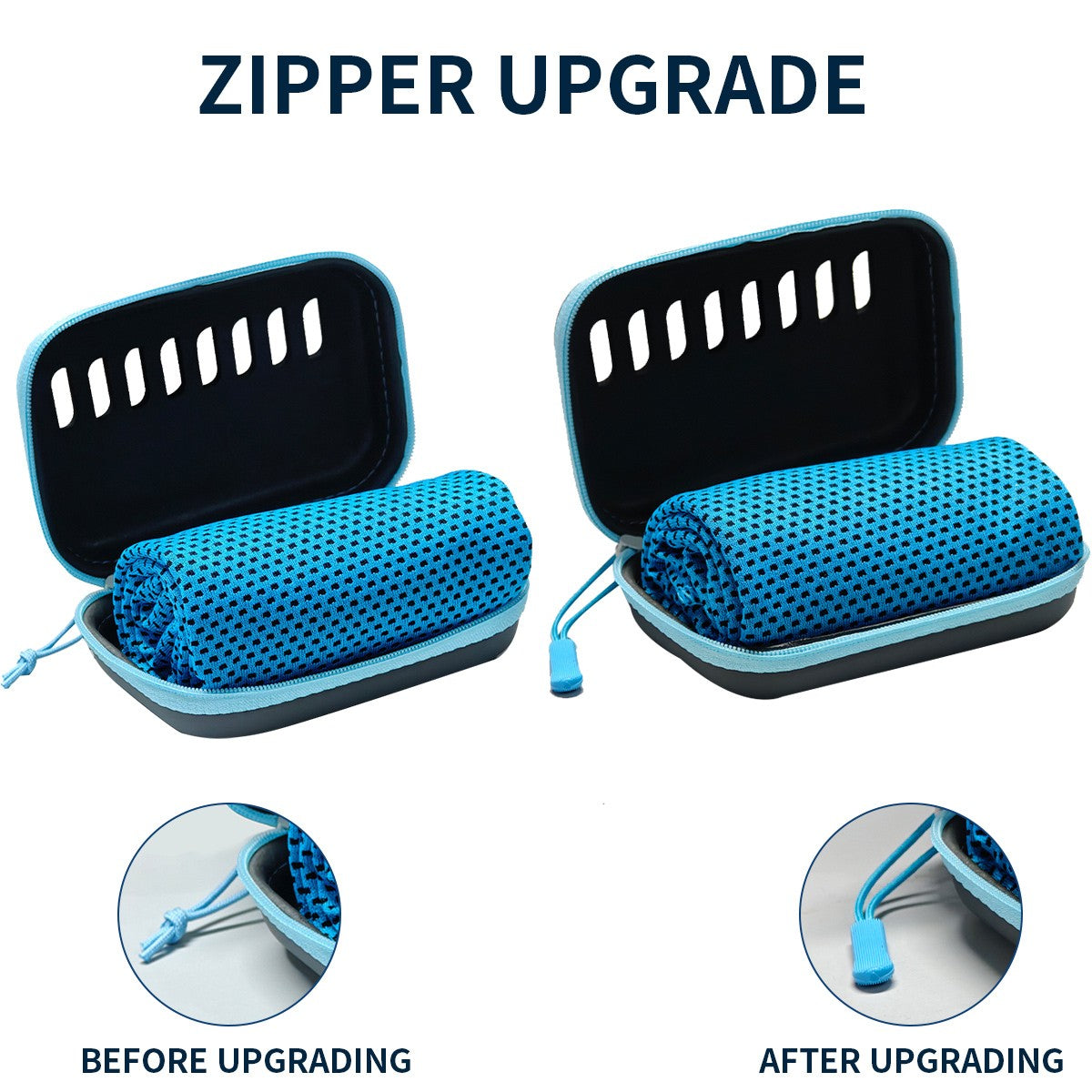 Camping Cooling Towels with EVA Case, Compact & Portable Travel Ice Towel Quick Dry Towels for Sports Gym, Hiking and Yoga