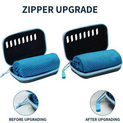 Camping Cooling Towels with EVA Case, Compact & Portable Travel Ice Towel Quick Dry Towels for Sports Gym, Hiking and Yoga