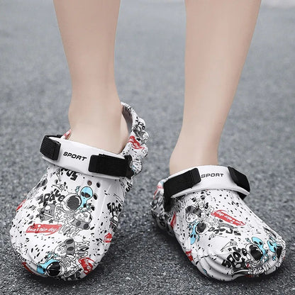 Men'S Breathable Casual Sandals Summer New Soft-Sole Non-Slip Comfort Outdoor Beach Shoes Fashion Youth Dual-Use Sports Slippers