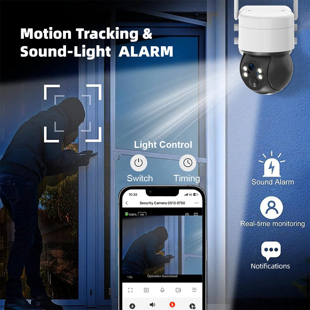 Tuya SmartLife WIFI 3MP IP65 Waterproof Human Tracking Full Color Night Vision Surveillance Smart Security Solar CCTV IP Camera