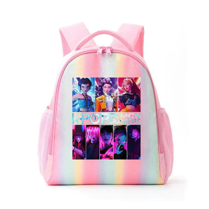 Mochila de Caçadores de Demônios KPop Estampa de Desenho Animado Anime Bolsas de Ombro para Estudantes Organizador de Papelaria Grande Capacidade Presentes de Volta às Aulas