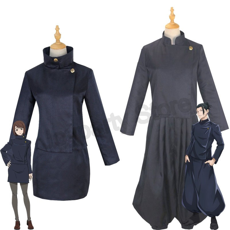 Geto Suguru Cosplay Costume Anime Jujutsu Kaisen High School Ieiri Shoko Costume Uniform Black Suit Halloween for Men Women
