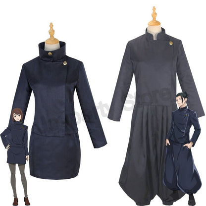 Geto Suguru Cosplay Costume Anime Jujutsu Kaisen High School Ieiri Shoko Costume Uniform Black Suit Halloween for Men Women