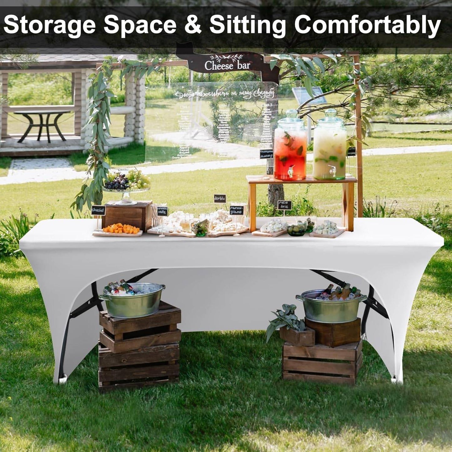 Wedding Spandex Table Cloth Cover Rectangular One Side Open Hotel Banquet Birthday Party Show Decoration Nice Look Design