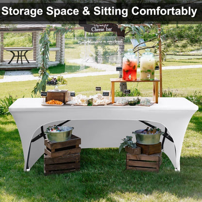 Wedding Spandex Table Cloth Cover Rectangular One Side Open Hotel Banquet Birthday Party Show Decoration Nice Look Design