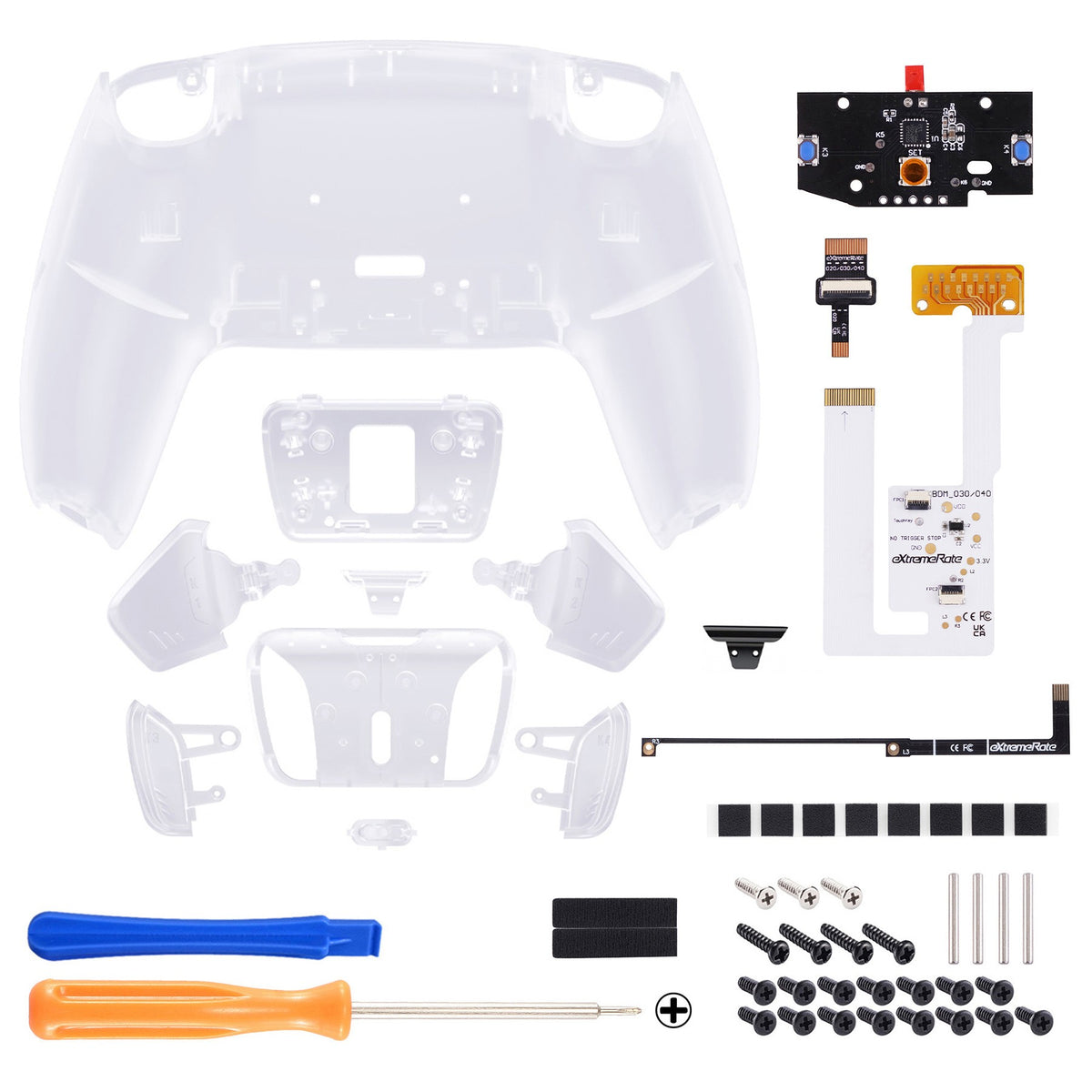 eXtremeRate Programable RISE4 V3 Remap Kit for ps5 Controller BDM-030/040/050, Upgrade Board & Redesigned Back Shell & Buttons