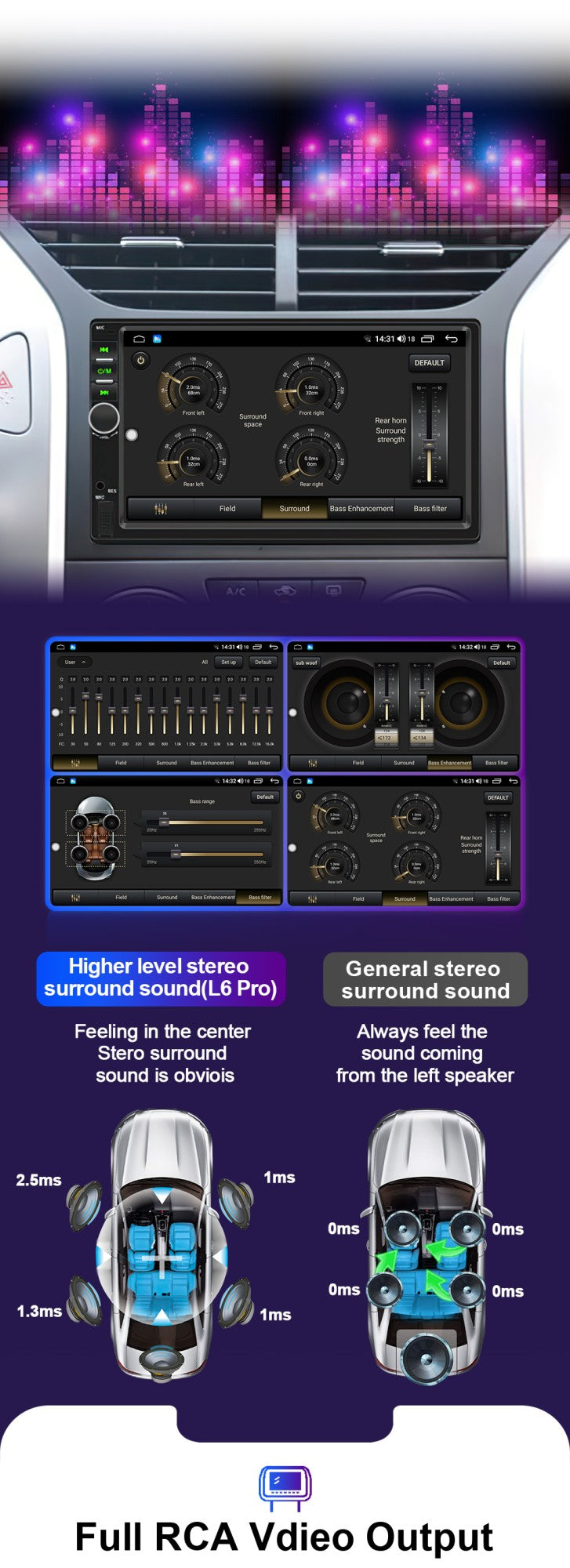 LEHX Universal 7inch 2Din Car Radio Android 15 Car Multimedia Carplay Autoradio Stereo For toyota Nissan Jeep Hyundai Kia VW