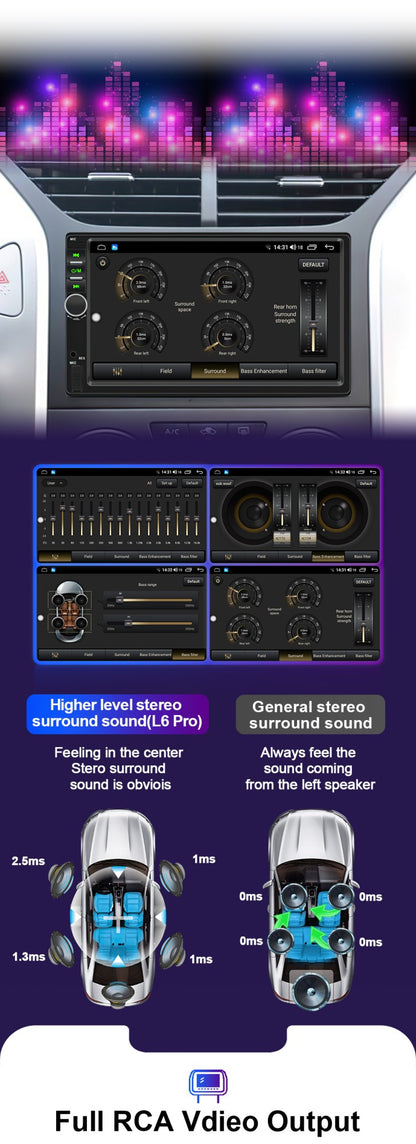 LEHX Universal 7inch 2Din Car Radio Android 15 Car Multimedia Carplay Autoradio Stereo For toyota Nissan Jeep Hyundai Kia VW