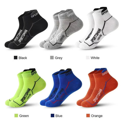 5 Pares Meias esportivas de alta qualidade Verão Masculino Meias Curtas Masculinas Respiráveis Meias de Tornozelo Algodão Fina Pretas Meias Masculinas de Corrida