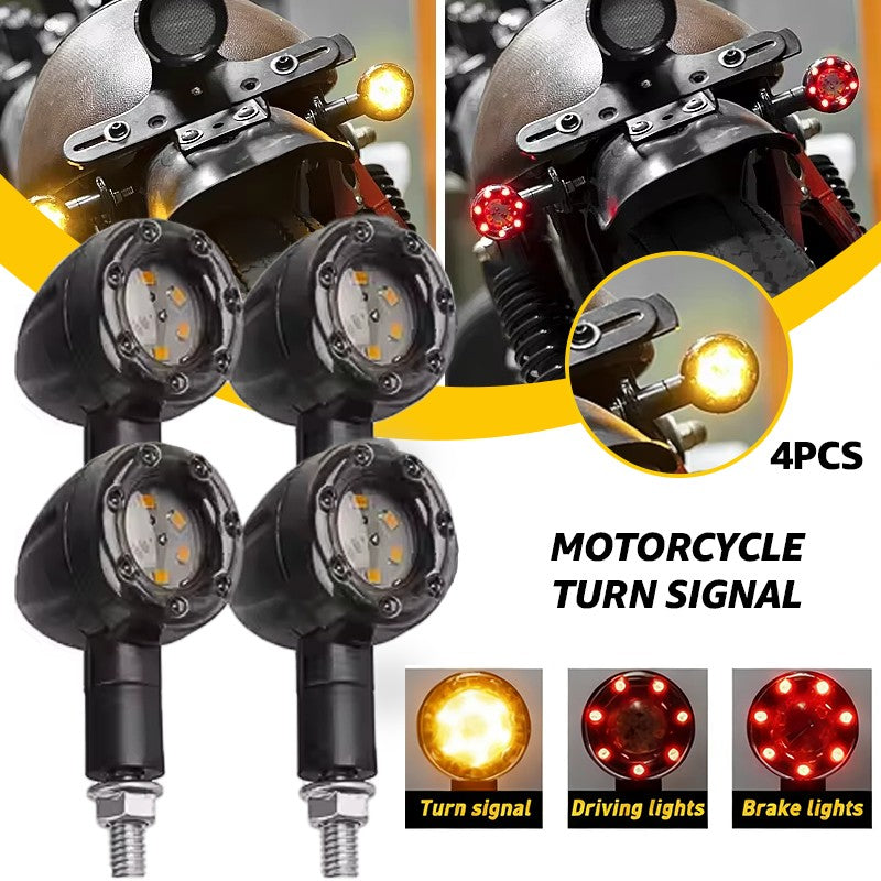 LED Motorcycle Bullet Taillight Motorcycle Turn Signal Brake Lamp Daytime Running Light Plastic Motorbike Refit Accessories
