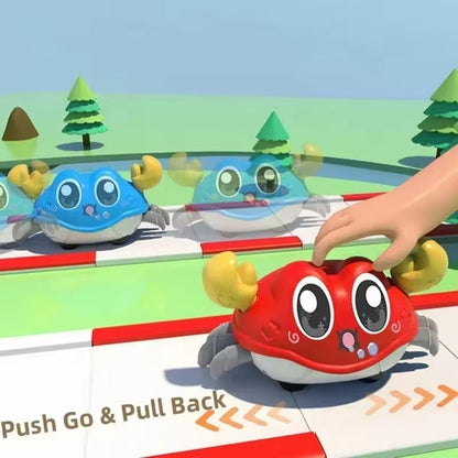 Kids toys small gifts double pull cartoon crab animal inertia car baby puzzle clip doll boy girl gliding toy
