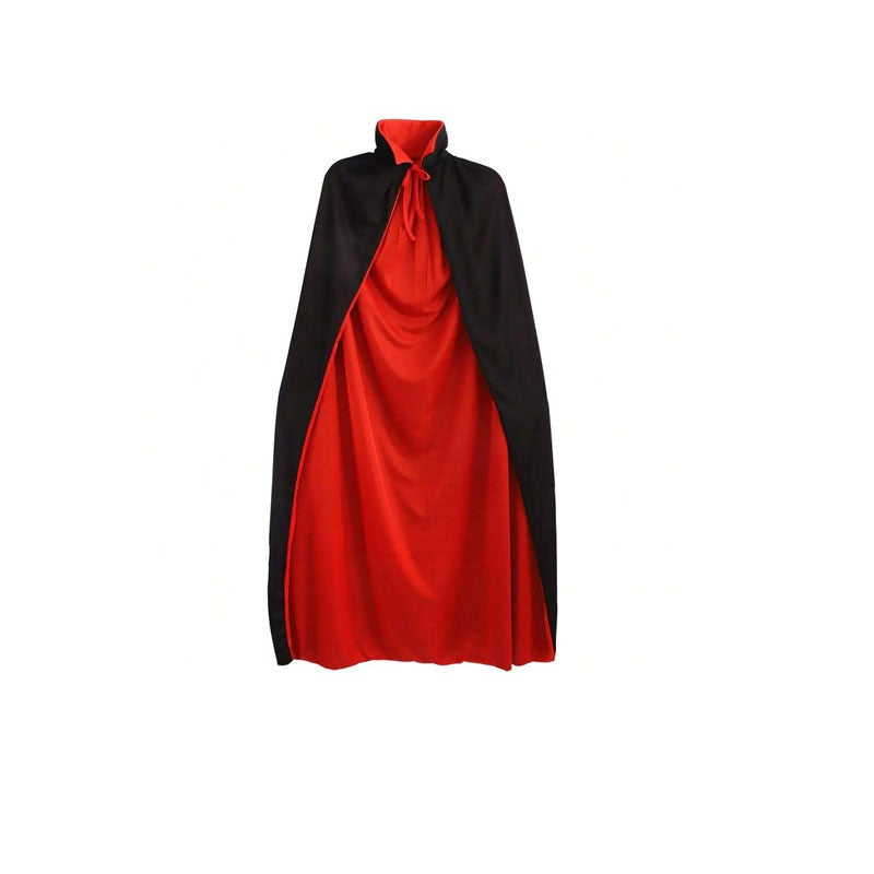 90Cm/120Cm/140Cm/150Cm Halloween Costumes for Men and Women, Role-Playing Apparel, Adult Stand-Collar Cape, Black and Red Reversible Long Robe, Unisex Adult Style, Reversible Stand-Collar Long Robe Cape
