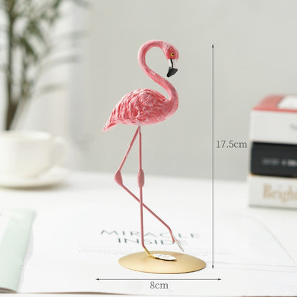 Nordic Home Decor Accessories Creative Resin Flamingo Figurines Pink Sculpture Animal Model Living Room Desktop Ornament Crafts