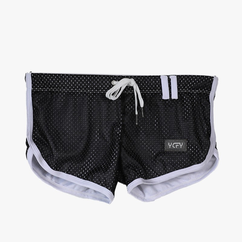 Brand Designer Men's Mesh Beathable Home Flat Pants Boxer Underwear Aro pants Breathable Pure Loose Fitting Underpants For Male