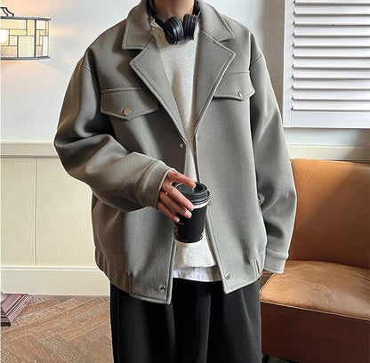 Men's Plus Size Winter Coat 3XL 5XL 300lbs Heavy Thick Wool Blend Trench Coat Vintage British Style Casual Pilot Jacket
