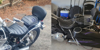 Encosto de Passageiro Sissy Bar Almofada para Motocicletas Harley Touring CVO Street Bob Road King Electra Glide 1995-2024