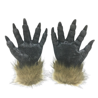 Halloween Theme Wolf Gloves and Mask Halloween Wolf Cosplay Costume Props for Holiday Birthday Gift