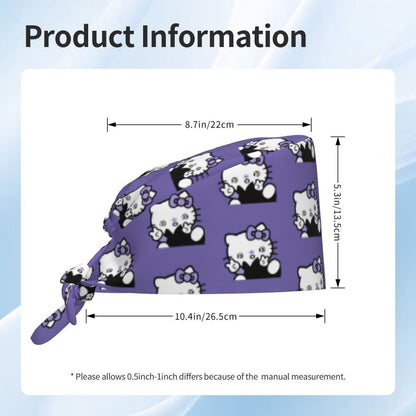 Custom Hello Kitty Medical Staff Scrubs Hat Women Men Cartoon Chara For Chef Hat Scrub Caps