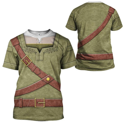 Children's Game Zelda COSPLAY Summer Breathable Round Neck T-shirt High Quality Mesh Men's Casual Short Sleeve Sportswear
