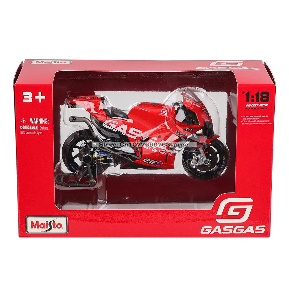 Maisto 1:18 2023 GASGAS Tech3 37#Augusto Fernandez 44#Pol Espargaro Moto GP modelo de motocicleta de liga leve para coleção de brinquedos de presente