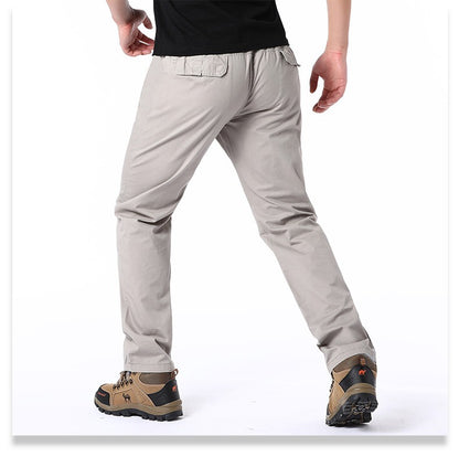 Calças Casuais Masculinas, Calça Cargo de Algodão para Primavera e Outono, Calça Esportiva Grande Plus Size, Calça Reta Solta Masculina com Cintura Elástica