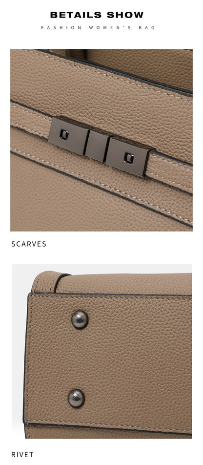 Genuine leather women's bag original first layer cowhide women's hand shoulder simple tote bag occupation