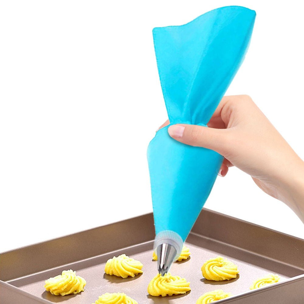 8/10/16Pcs/Set Silicone Pastry Bag Tips Kitchen Cake Icing Piping Cream Cake Decorating Tools Reusable Nozzle Set +1 Pastry Bags