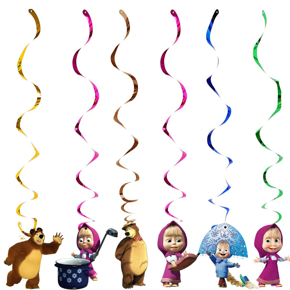 Masha and The Bear Theme Birthday Party Supplies Girls Masha Tableware Set Balloons Plates Cups for Kids Party Baby Shower Decor