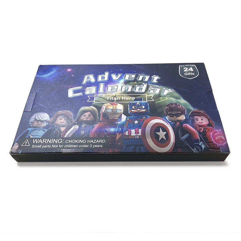 Marvel Christmas Advent Calendar Box Disney Mini Q Version Hulk Anime Figure Spiderman Iron Man Kids Toys 24pcs Figure Gift Box