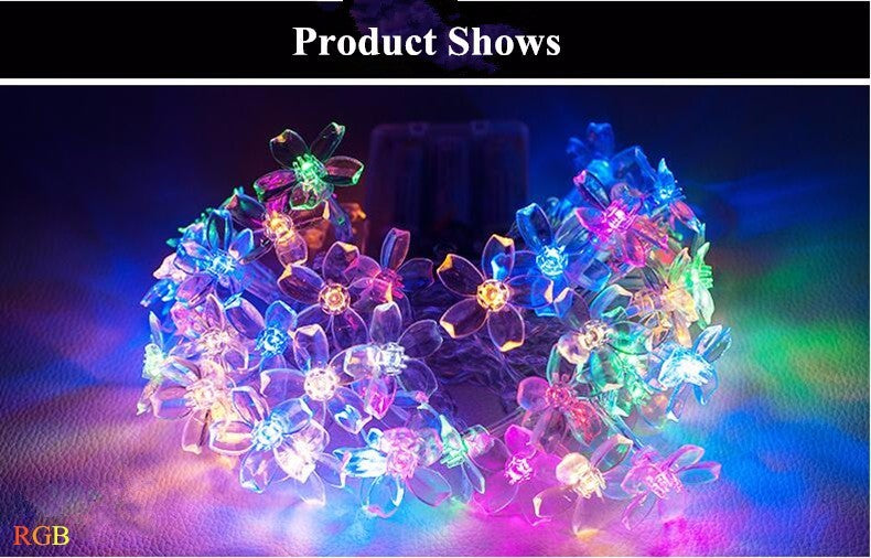 10/20M Cherry Blossom Garland Fairy Lights Indoor Christmas Decoration String Lights 200LED for Wedding Pink Party Decorations