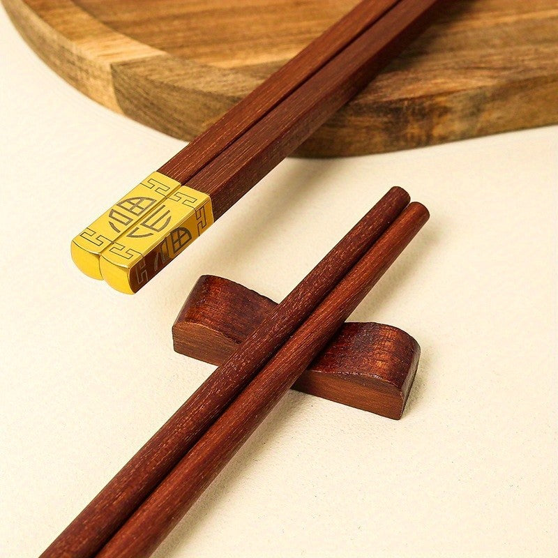 Conjunto de Hashis de Madeira Rosewood para Uso Doméstico Hashis de Madeira Sólida Hashis de Madeira Utensílios de Mesa Japoneses de Madeira Vermelho