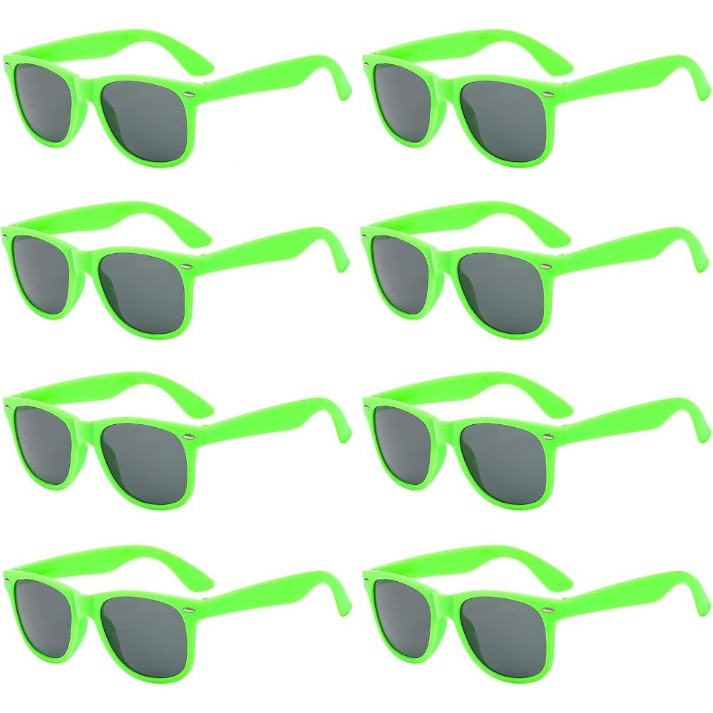 1/8pcs Neon Colors Party Sunglasses Black Studs Retro Unisex Rainbow Street Shot Gift Wedding Favors for Guests