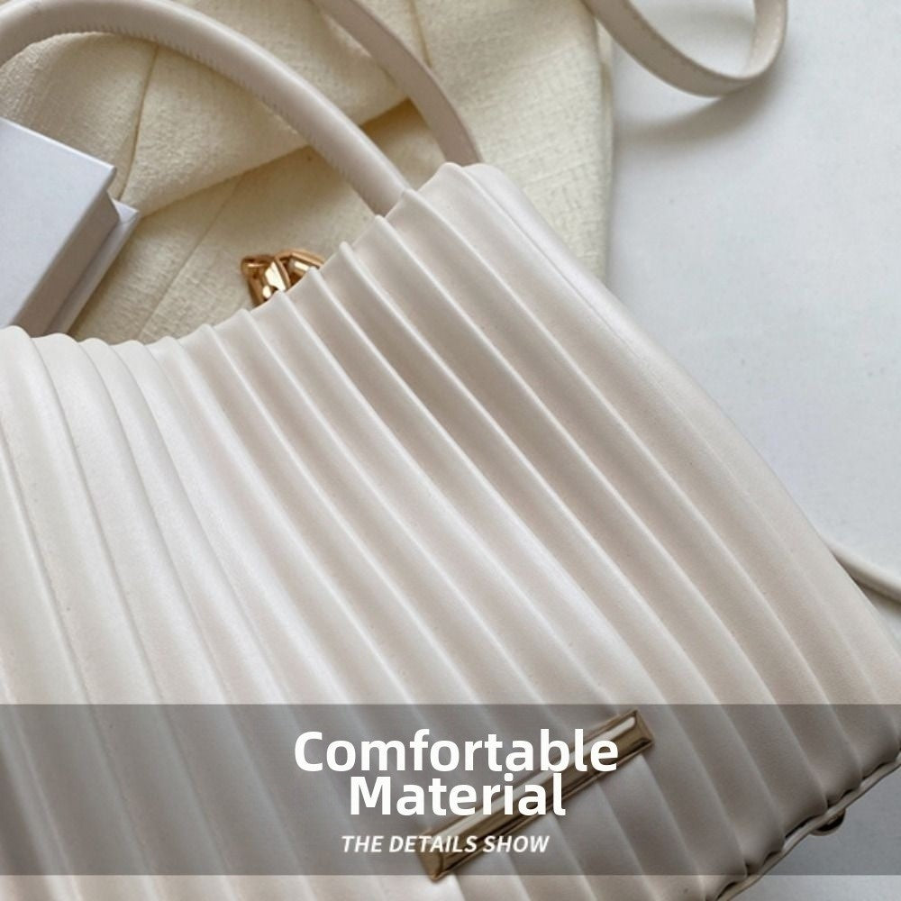 Portable Pleated Design Crossbody Bag Chain Shoulder Elegant Shoulder Purse Stylish Fashion Purse Work