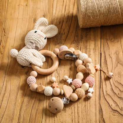 Baby Crochet Stroller Toys Wooden Hanging Ocean Stroller Teething Rattle Bell Animal Mobiles Gym Stroller Pendants Gifts Toys