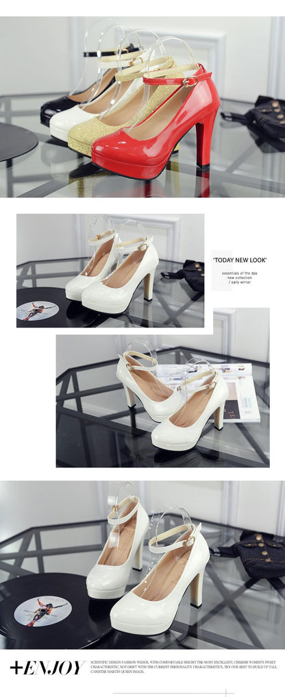 2021Work Shoes Women Black Pumps  Spring Casual Shoes Female High Heels White/red Weding Shoes 34 40 Plus Size Pumps